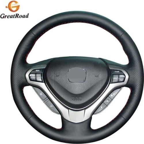 Black Genuine Leather Steering Wheel Cover for Honda Spirior OId Accord
