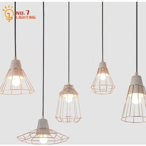 Loft Industrial Retro Cement Concrete Pendant Lights Post Modern Metal Bar Kitchen Light Fixtures Cafe Dining Room Restaurant