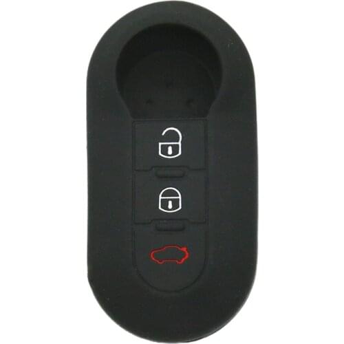 Portable Silicone Car Key Cover Case 3 Buttons Remote Key Skin Cover Blank Fob Auto Parts Car Accessories Colorful