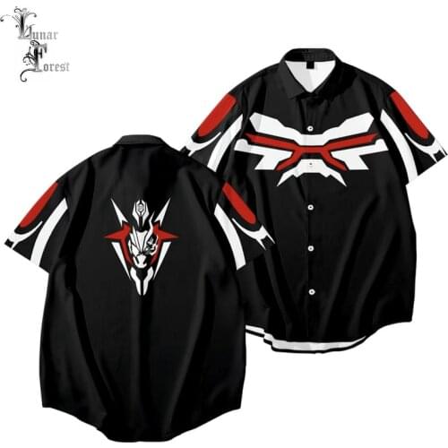 Kamen Rider Ark-One 3D Printing Unisex Shirt Casual Short Sleeve Cool Loose Button Streetwear Anime Overclothes Oversize