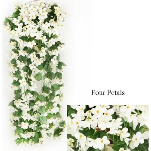 Wedding Home Decoration Artificial Fake Flowers Ivy Vine Hanging Garland Plants Violet Flores Artificiales Garden Decor Outdoor