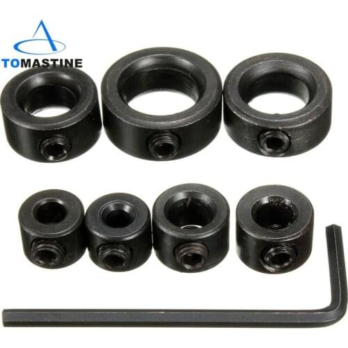 8PCS/Set 3-12mm Drill Bit Carbon Steel Drill Bit Limiter Locator Ring Depth Stop Collar Ring Positioner Hex Wrench Woodwork Tool
