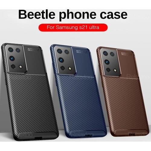 Carbon fiber slim silicone shockproof protective coque for samsung galaxy s21 s 21 ultra plus s21ultra s21plus s21+ cases cover
