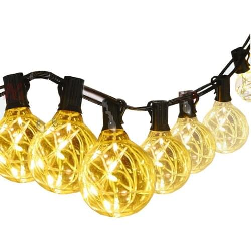 Outdoor 7.5M 25PCS G40 Globe String Lights Copper Wire Christmas Fairy String Light For Backyard Patio Party Bistro Decor