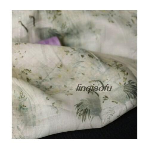 High-end clothing linen fabric,fabric for dress,Dress robe ramie advanced digital printing fabric,130cmx50cm/pcs