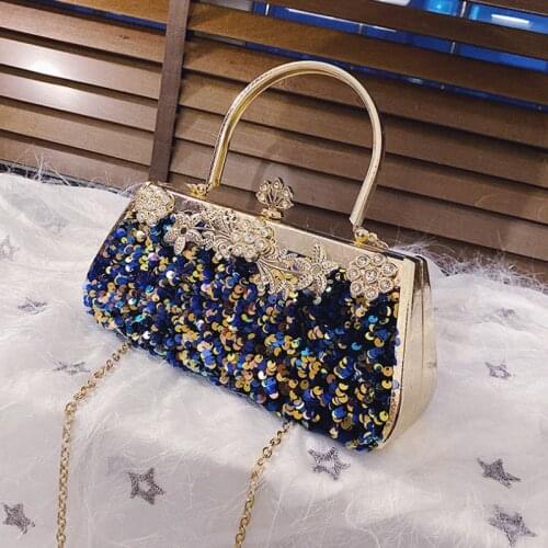 PU Leather Purses and Handbags for Women 2021 Designer Luxury New Hot Girls Female Shoppers Fashion Sequins Evening Bags Wallets