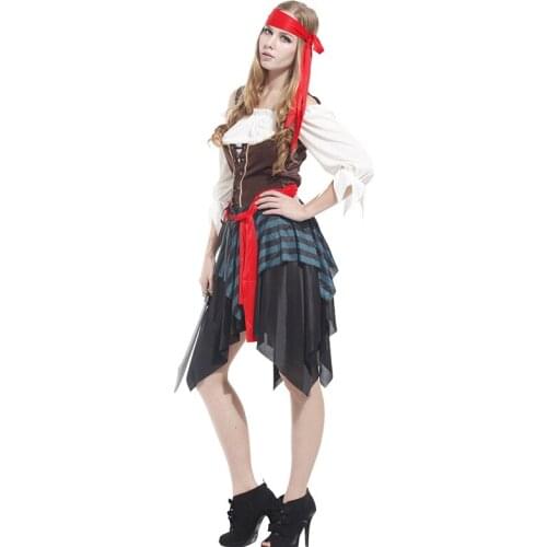 Sexy Pirate Costume Women Adult Halloween Carnival Costumes Fantasia Fancy Dress Cosplay Party Skirt Suit Set Pirate