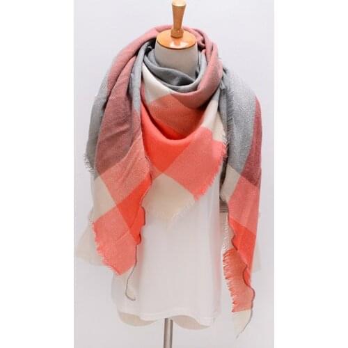 Winter summer hijab Triangle Scarf For Women female Brand Designer Shawl Cashmere Plaid Scarves Blanket Dropshipping XS027-8