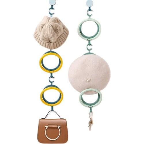 1PC Hanging Hooks Wall-mounted ABS Robe Scarf Bag Hooks Folding Coat Rack Combined Storage Rack Wardrobe Organizer Home Supplies