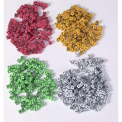 1000Pcs/Lot Dices 8mm 4colors Plastic White Gaming Dice Standard Six Sided Decider Birthday Parties Board Game Drop Shipping