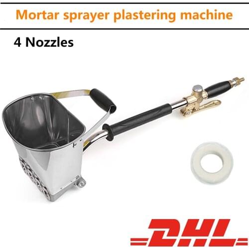 4-5L Mortar Cement Spray Gun With Hopper Bucket Concrete , Wall Stucco Plaster Sprayer , High Pressure Vacuum Automatic Jet Pump