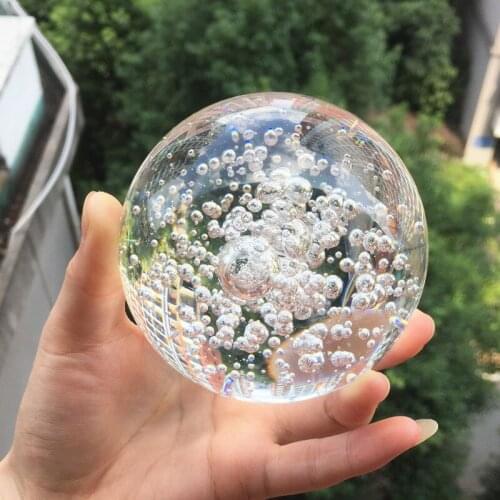 60mm Transparent Bubbles Crystal Ball Feng Shui Magic Glass Ball Good Luck Globe Miniature Home Decoration Office Ornaments