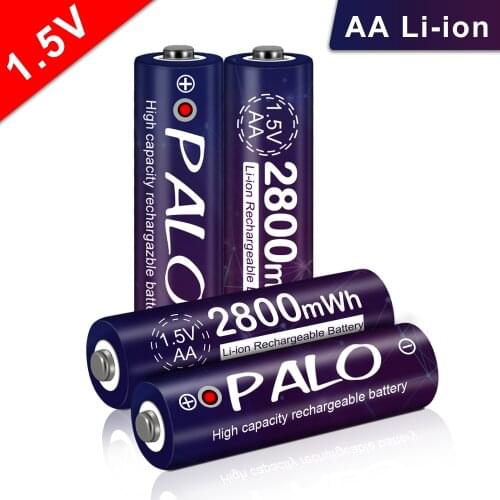 PALO AA 1.5V li-ion Rechargeable Battery 1.5V lithium li-ion Battery AA batteries For Camera Toys mp4 light