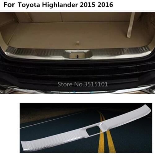 Car Styling Stainless Steel Inner Inside Rear Back Bumper Trim Plate Trunk Frame Threshold For Toyota Highlander 2015 2016 2017