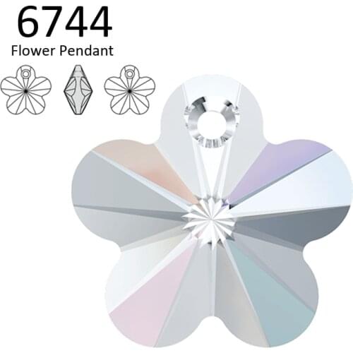 1 piece) 100% Original Crystal from Swarovski 6744 Flower pendant loose beads rhinestone for DIY jewelry making