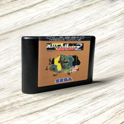 World Championship Soccer II - EUR Label Flashkit MD Electroless Gold PCB Card for Sega Genesis Megadrive Video Game Console