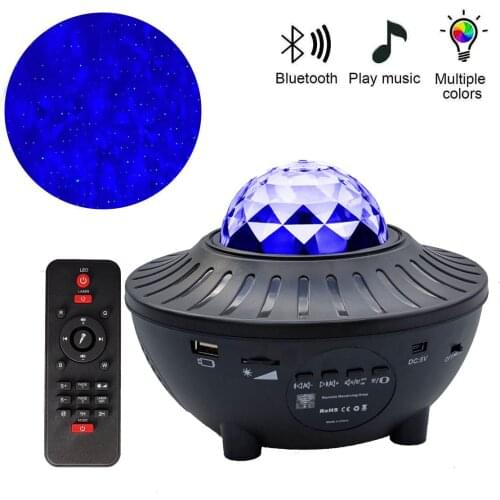 Colorful Starry Sky Galaxy Projector Nightlight Child Blueteeth USB Music Player Star Night Light Romantic Projection Lamp Gifts