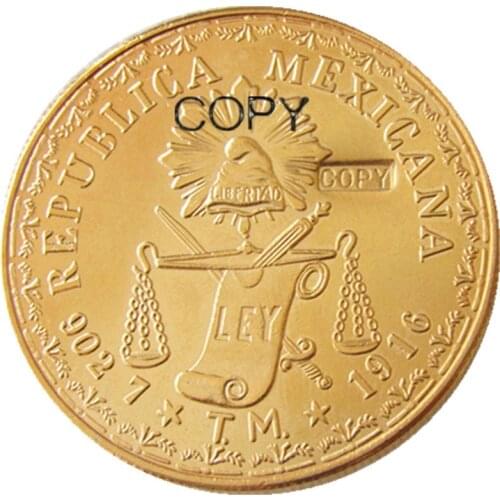 Mexico 60 PEOSO 1916 Gold Plated Copy Coin