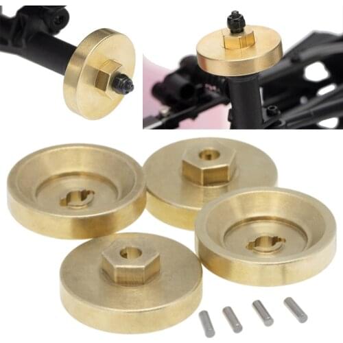4pcs Brass Wheel Weights Hex Adapter 4mm for Axial SCX24 AXI90081.AXI00001.AXI00002 Upgrades 1/24 RC Crawler Car