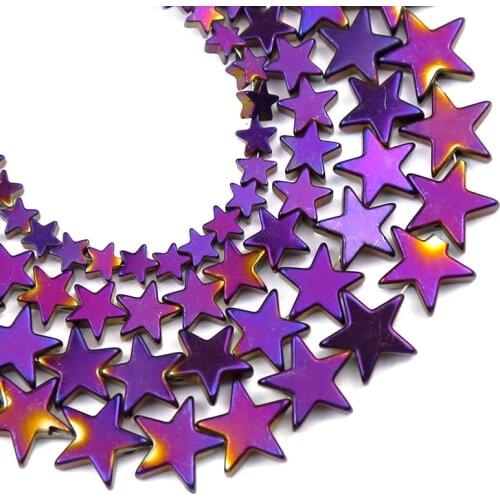 Natural Stone Purple Star Shape Hematite Beads 4/6/8/10mm Loose Spacers Beads For Jewelry Making Diy Bracelets necklace Findings