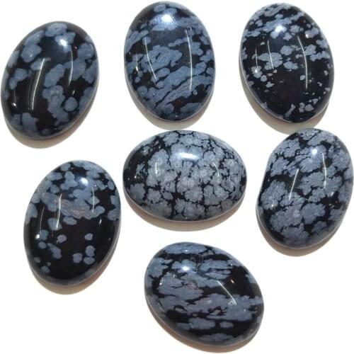 Natural Snowflow Stone Cabochon Beads Flat Back Oval shape No Hole Loose Beads For jewelry making DIY Ring Necklace accessories