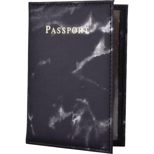 Marble Passport Cover Travel Leather Passport Organizer Credit ID Card Holder Case Protector Cover Wallet