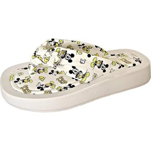 Disney Mickey Mouse Minnie Girls Beach Vacation bequeme und atmungsaktive Strand-Flip-Flops mit Plateaupantoffeln