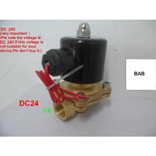 Free Shipping 1/2 Inch DC24V Electric Control Pneumatic Solenoid valve for Cold&hot water,oil,air,gas/brass body N/C 2 Way