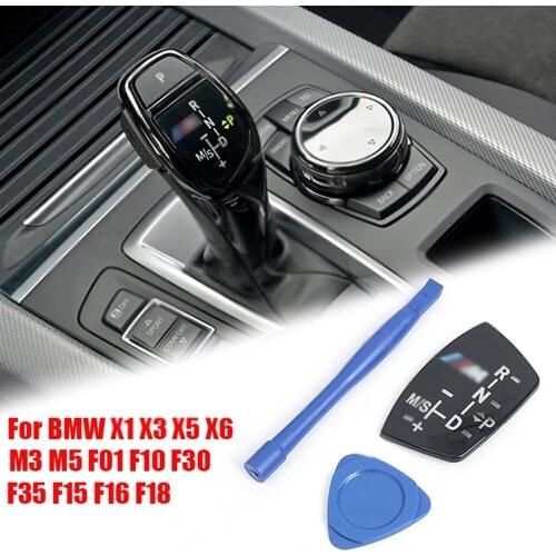 Suitable for BMW X1 X3 X5 X6 M3 M5 F01 F10 F30 F35 F18 GT 1 3 5 6 7 Shift knob panel sticker LHD models