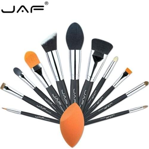 JAF Professional 12pcs Makeup Brushes & Tool, Brochas Maquillaje Viaje, Polyester Zipper Case Makup Brush Kit 15#902
