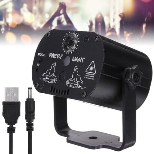 60 Patterns RGB LED Disco Light 5V USB Recharge Laser Projection Lamp Stage Lighting for Home Party KTV DJ Dance Floor