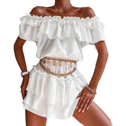 Women Summer Sexy Off Shoulder Ruffle Mini Dress Elegant Slash Neck Party Dress Casual Vintage Floral Print Ladies Beach Dresses