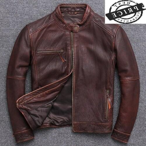 100% Genuine Leather Jacket Men Clothes 2021 Autumn winter Real Fit Cow Leather Jackets Plus Size 5XL Coat Jaqueta De Couro 025B