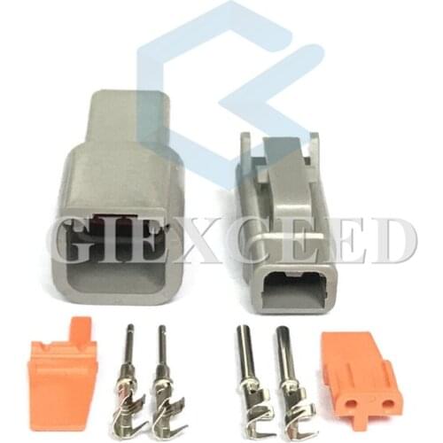 2 Sets 2 Pin DTM DTM06-2S / ATM06-2S DTM04-2P / ATM04-2P Waterproof Electrical Connector Inlet Air Temperature Sensor Plug