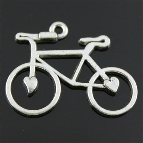 20pcs 3 Colors Antique Bronze, Antique Silver Color, Antique Gold Bicycle Charm Bicycle Pendant Bike Charm 23x31mm