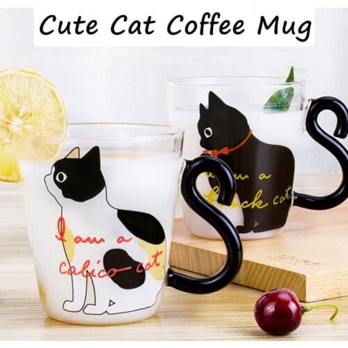 300ml Cat Claw Cup Single Layer Glass Coffee Mug Cartoon Cute Cat Milk Juice Cup Home Office Cafe Tazas Best Gift for Festival