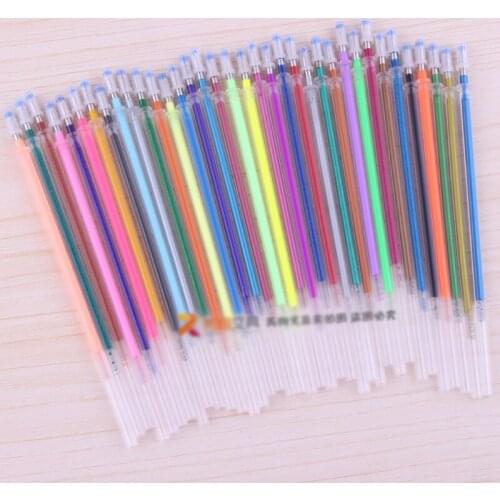 36PCS Creative New 36 Colors A Set Flash Ballpoint Gel Pen Highlight Refill Color Full Shinning Refill Painting Pen