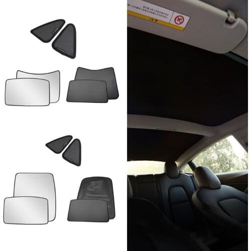 4/6Pcs/set Car Sun Visor Rear Front Sun Shade Half/Full Cover for Tesla Model 3 Roof Skylight Shades Protector Accessories