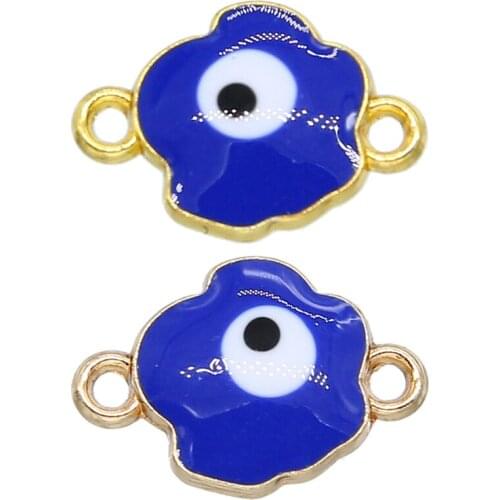 6pcs fashion evil eye flower shape connector Enamel diy jewelry accessories findings handmade bracelet making DIY small accessor