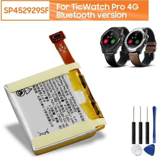 Original Replacement Watch Battery SP452929SF For Ticwatch pro 4G /Bluetooth Version Genuine Watch Battery 415mAh With Free Tool