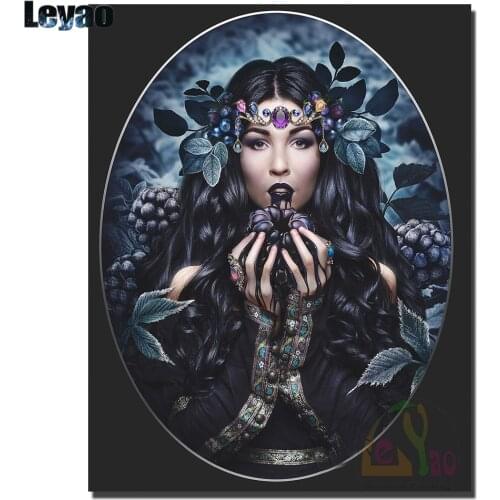 Full Square Round Drill 5d Flower Fairy Woman Diamond Embroidery DIY Diamond Painting Cross Stitch kit Gothic Vampire Portrait