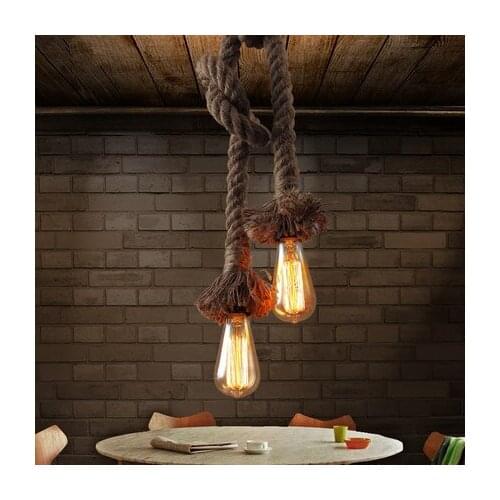 American country DIY rope 1 Light Art Hemp Rope Light Creative Hemp Rope Chandelier