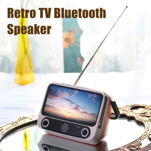 Retro Bluetooth-compatible Speaker Portable Phone Holder Radio Plug Card Stereo Equipment FKU66