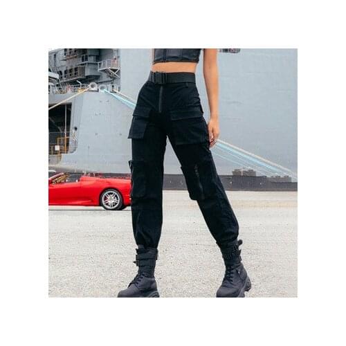 High Waist Pants Loose Joggers Women Army Harem Camo Pants Streetwear Punk Black Cargo Pants Women Trousers Korean Ins