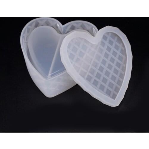 Heart Silicone Mold Resin Mould Pendants Container Model Beaded Storage