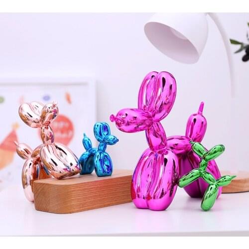 HOT SALE SHINY BALLOON DOG ABSTRACT CRAFTS RESIN STATUE HOME DECOR ART SCULPTURE HOME DECORATION ACCESSORIES