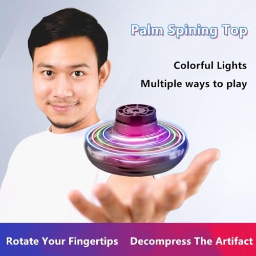 Gesture Induction Palm Spining Top Throw Out Automatic Back Anti-Crash Colorful LED Light Recharge Quadcopter Decompression Toy
