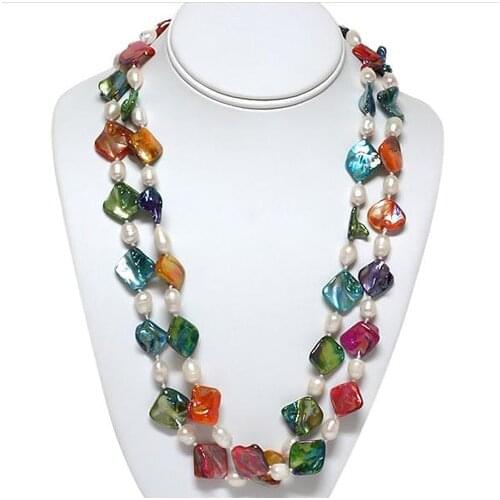 Amazing Pearl Jewellery,120cm Long Multicolor Shell 100% Real Natural Freshwater Pearl Necklace,Fashion Women Gift