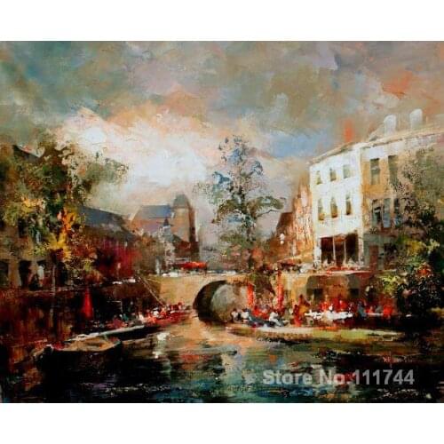Oil reproduction Little place in Utrecht by Willem Haenraets Canvas Painting Hand painted High quality