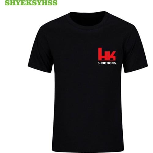 Mens T Shirt HK Logo Heckler Koch Firearms No Compromise Man Pre-Cotton Short Sleeve Tees Shirt New Color Men Neck T-Shirt male